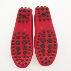 Pre Owned Tory Burch Red Leather 'Ludlow' Drivers Size 38
