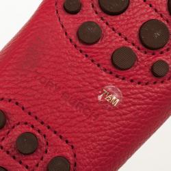 Pre Owned Tory Burch Red Leather 'Ludlow' Drivers Size 38