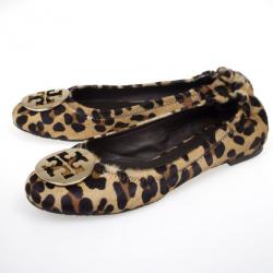 Pre Owned Tory Burch Pony Hair Reva Ballet Flats Size 40.5