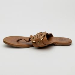 Pre Owned Tory Burch Brown Leather Sandals Size 40