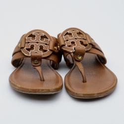 Pre Owned Tory Burch Brown Leather Sandals Size 40