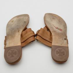 Pre Owned Tory Burch Brown Leather Sandals Size 40