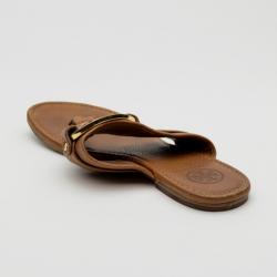 Pre Owned Tory Burch Brown Leather Sandals Size 40