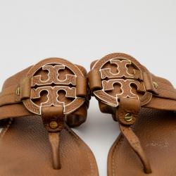 Pre Owned Tory Burch Brown Leather Sandals Size 40