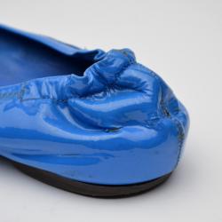 Pre Owned Tory Burch Electric Blue Patent Reva Flats Size 40