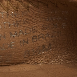 Pre Owned Tory Burch Gold/Brown Python Leather Embossed Reva Ballet Flats Size 38.5