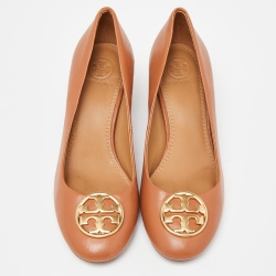Pre Owned Tory Burch Brown Leather Benton Pumps Size 37