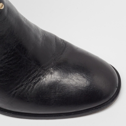 Pre Owned Tory Burch Black Leather Knee Length Boots Size 40.5