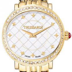 Trussardi White Gold Plated Stainless Steel Thalia Women's Wristwatch 38MM