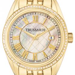 Pre Owned Trussardi MOP Gold Plated Stainless Steel Galleria Women's Wristwatch 38.5MM