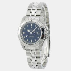 Tudor Prince Date 73190 Blue Dial Stainless Steel Women's Wristwatch 34 mm