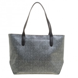 Pre Owned Tumi Grey Canvas Coated and Leather Trim Tote