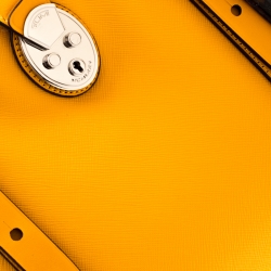 Pre Owned Tumi Mustard Leather Turin Tote