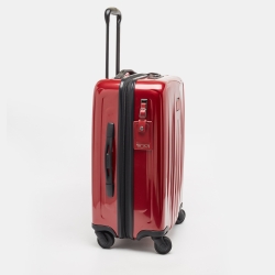 TUMI Red 4 Wheeled V4 International Expandable Carry On Luggage
