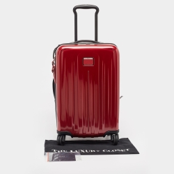 TUMI Red 4 Wheeled V4 International Expandable Carry On Luggage