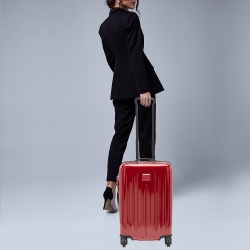 TUMI Red 4 Wheeled V4 International Expandable Carry On Luggage