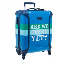 Pre Owned Tumi Blue Plastic "Are We There Yet?" Continental Carry On Trolley