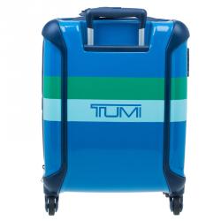 Pre Owned Tumi Blue Plastic "Are We There Yet?" Continental Carry On Trolley