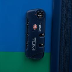 Pre Owned Tumi Blue Plastic "Are We There Yet?" Continental Carry On Trolley