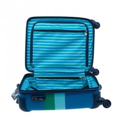 Pre Owned Tumi Blue Plastic "Are We There Yet?" Continental Carry On Trolley