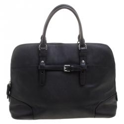 Pre Owned Tumi Black Leather Villa Nivelle Business Satchel