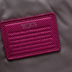 Tumi Pink Leather Slim Zip Crossbody Bag