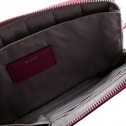 Tumi Pink Leather Slim Zip Crossbody Bag