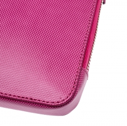 Tumi Pink Leather Slim Zip Crossbody Bag