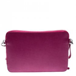 Tumi Pink Leather Slim Zip Crossbody Bag