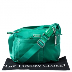 Pre Owned Tumi Green Nylon Sumatra Crossbody Bag