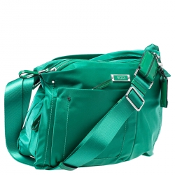 Pre Owned Tumi Green Nylon Sumatra Crossbody Bag