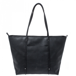 Pre Owned TUMI Black Leather Voyageur Tote