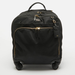 Pre Owned TUMI Black Nylon 4 Wheeled Voyageur Oslo Compact Carry On Luggage