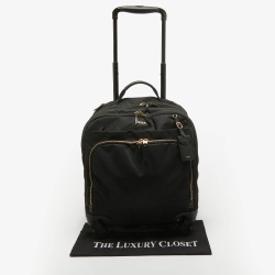 Pre Owned TUMI Black Nylon 4 Wheeled Voyageur Oslo Compact Carry On Luggage