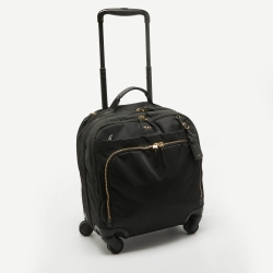 Pre Owned TUMI Black Nylon 4 Wheeled Voyageur Oslo Compact Carry On Luggage