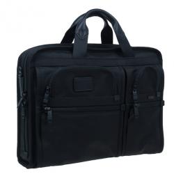 Pre Owned Tumi Black Alpha T-Pass Expandable Laptop Briefcase