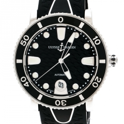 Ulysse Nardin Black Stainless Steel Diver 8103-101 Women's Wristwatch 37 mm