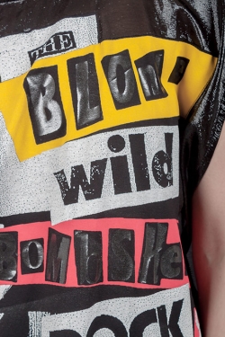 Pre Owned Versace Metallic Black The Blonde Wild Bombshell Rocks Tonight Print T Shirt S 