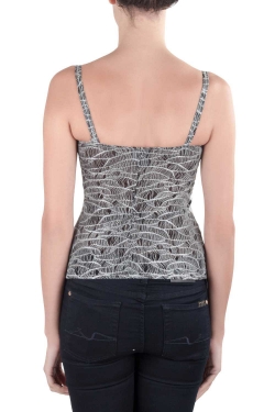 Chanel Black Metallic Lurex Knit Embellished Camisole M
