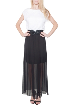 Pre Owned Alice + Olivia Bicolor Plisse Skirt Cut Out Back Detail Maxi Dress S