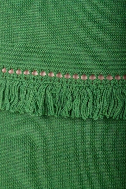 Pre Owned Dsquared2 Green Ribbed Knit Sleeveless Fringed Sheath Dress M