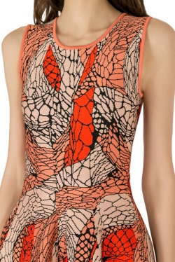 مملوكة مسبقًا فستان سكيتر عيسى جاكار برتقالي بلا أكمام S