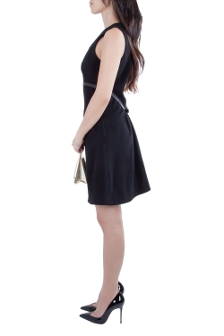 Pre Owned DSquared2 Black Felted Wool Sleeveless A Line Bow Detail Dress M 