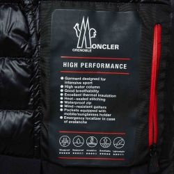 Moncler Off-White Synthetic and Fur Detachable Hood Down Jacket M