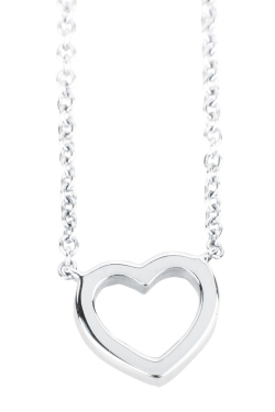 Pre Owned Tiffany & Co. Metro Diamond Heart 18k White Gold Pendant Necklace