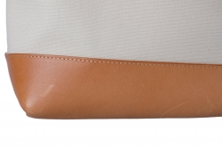 Pre Owned Mansur Gavriel Cream/Tan Canvas and Leather Tote
