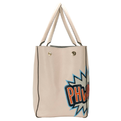 Pre Owned Anya Hindmarch Beige Phwoar Leather Featherweight Ebury Tote