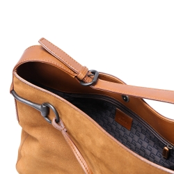 Pre Owned Gucci Brown Suede and Leather Horsebit Shoulder Bag