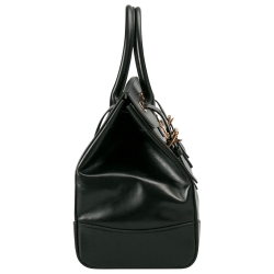 Pre Owned Ralph Lauren Black Leather The Ricky Bag With Light Top Handle Bag