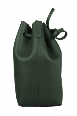 Pre Owned Mansur Gavriel Green Leather Bucket Bag  